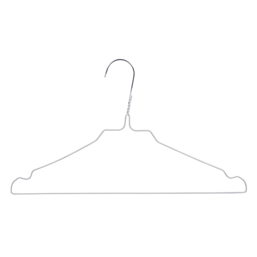 Draadhanger - Stomerijhanger - Volwassenen - 404-24 - 100 Stuks - metaal - Wit - Rokinkepingen - 41 cm - Ø 2,4 mm - Kledinghanger - Kleerhanger Draadhanger - Stomerijhanger - Volwassenen - 404-24 - 100 Stuks - metaal - Wit - Rokinkepingen - 41 cm - Ø 2,4 mm - Kledinghanger - Kleerhanger