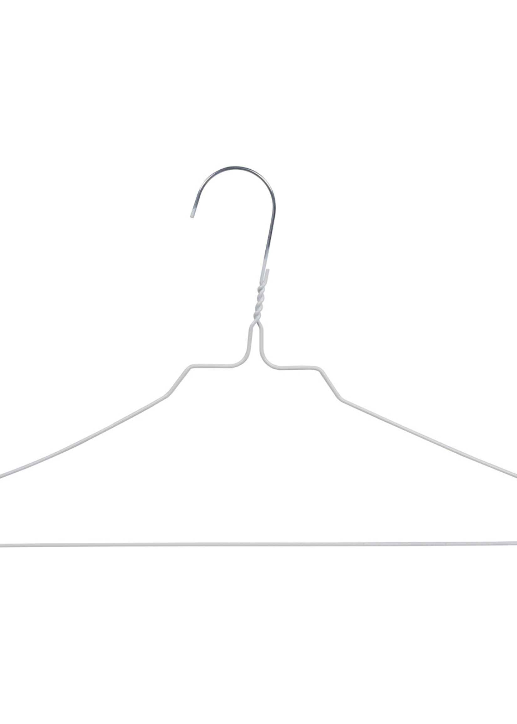Draadhanger - Stomerijhanger - Volwassenen - 404-24 - 50 Stuks - metaal - Wit - Rokinkepingen - 41 cm - Ø 2,4 mm - Kledinghanger - Kleerhanger