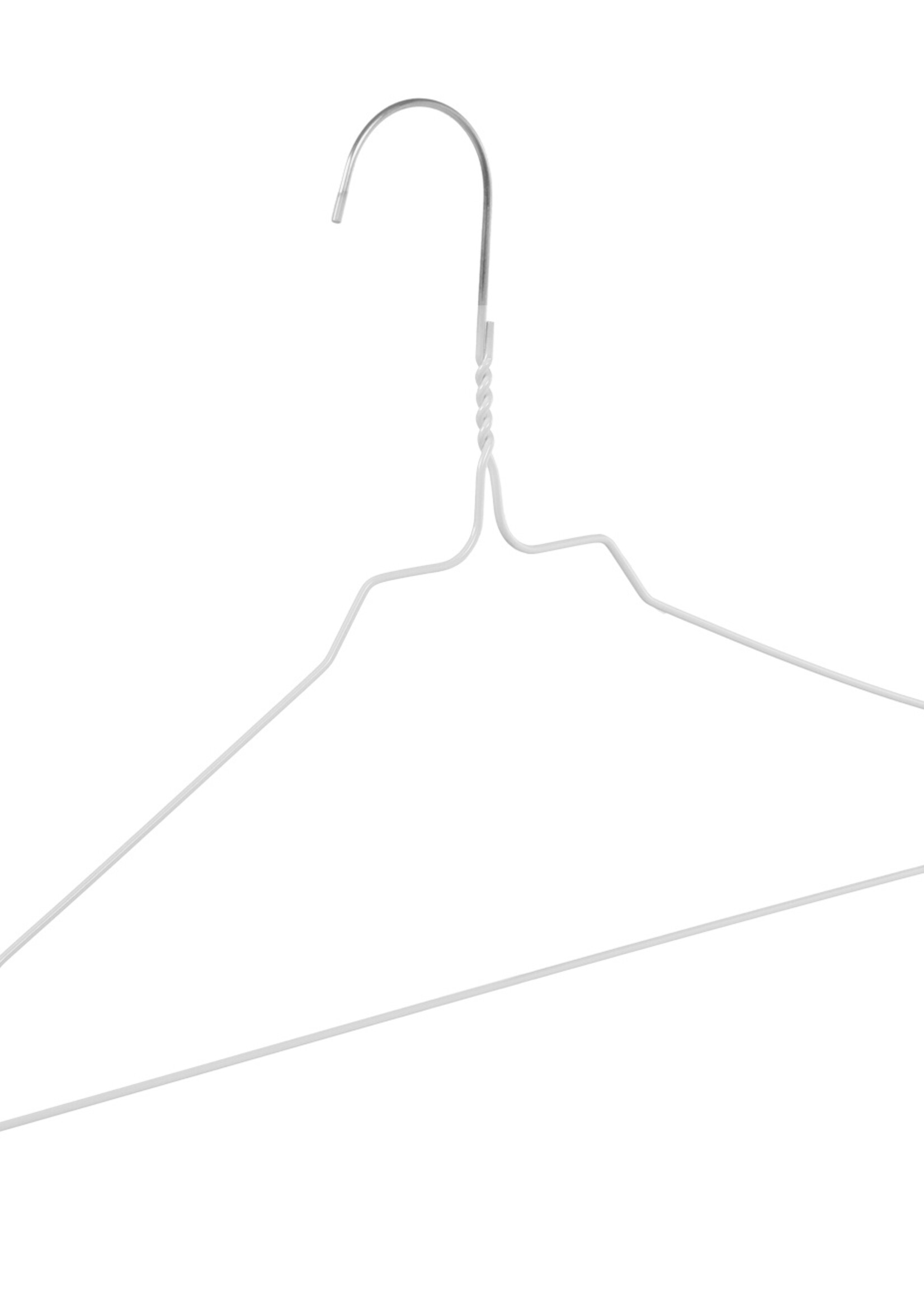 Draadhanger - Stomerijhanger - Volwassenen - 404-24 - 75 Stuks - metaal - Wit - Rokinkepingen - 41 cm - Ø 2,4 mm - Kledinghanger - Kleerhanger