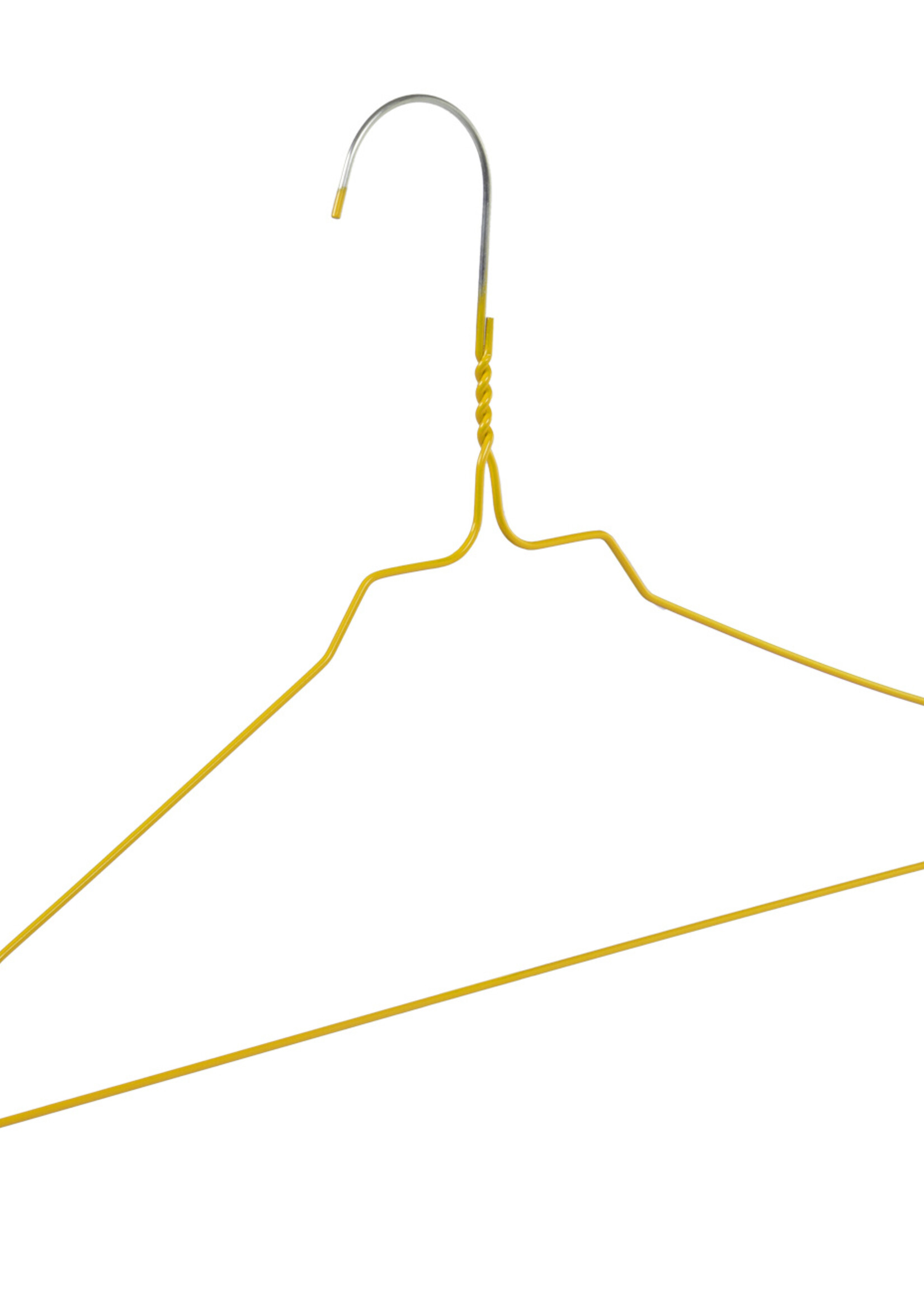 Draadhanger - Stomerijhanger - Volwassenen - 404-24 - 100 Stuks - metaal - Geel - Rokinkepingen - 41 cm - Ø 2,4 mm - Kledinghanger - Kleerhanger