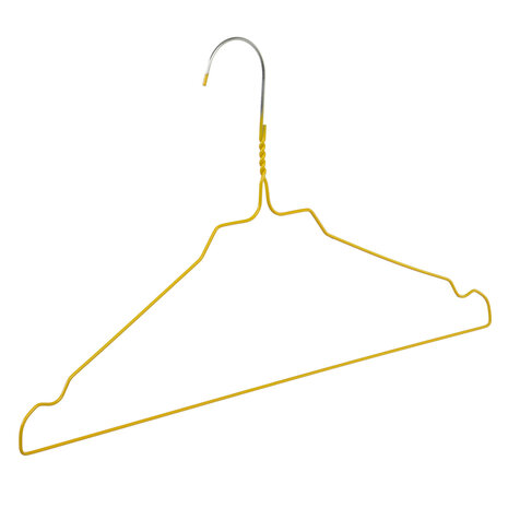 Draadhanger - Stomerijhanger - Volwassenen - 404-24 - 100 Stuks - metaal - Geel - Rokinkepingen - 41 cm - Ø 2,4 mm - Kledinghanger - Kleerhanger Draadhanger - Stomerijhanger - Volwassenen - 404-24 - 100 Stuks - metaal - Geel - Rokinkepingen - 41 cm - Ø 2,4 mm - Kledinghanger - Kleerhanger