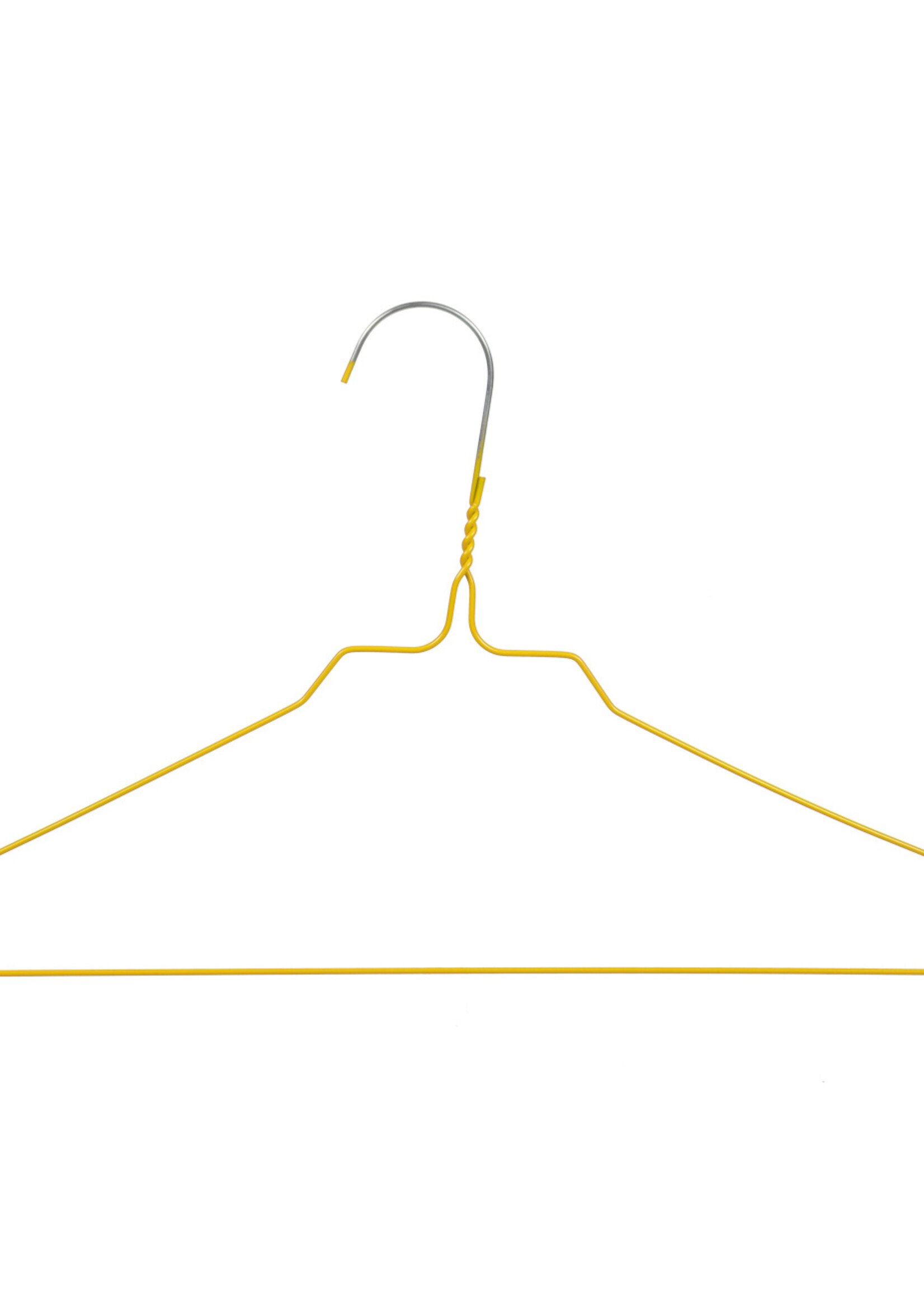 Draadhanger - Stomerijhanger - Volwassenen - 404-24 - 25 Stuks - metaal - Geel - Rokinkepingen - 41 cm - Ø 2,4 mm - Kledinghanger - Kleerhanger