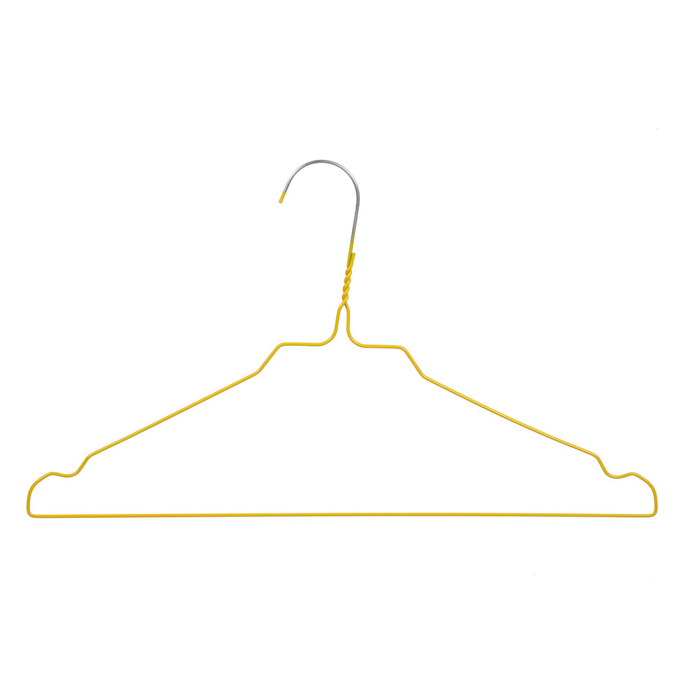 Draadhanger - Stomerijhanger - Volwassenen - 404-24 - 75 Stuks - metaal - Geel - Rokinkepingen - 41 cm - Ø 2,4 mm - Kledinghanger - Kleerhanger Draadhanger - Stomerijhanger - Volwassenen - 404-24 - 75 Stuks - metaal - Geel - Rokinkepingen - 41 cm - Ø 2,4 mm - Kledinghanger - Kleerhanger