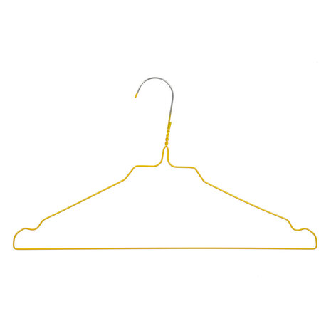Draadhanger - Stomerijhanger - Volwassenen - 404-24 - 75 Stuks - metaal - Geel - Rokinkepingen - 41 cm - Ø 2,4 mm - Kledinghanger - Kleerhanger Draadhanger - Stomerijhanger - Volwassenen - 404-24 - 75 Stuks - metaal - Geel - Rokinkepingen - 41 cm - Ø 2,4 mm - Kledinghanger - Kleerhanger