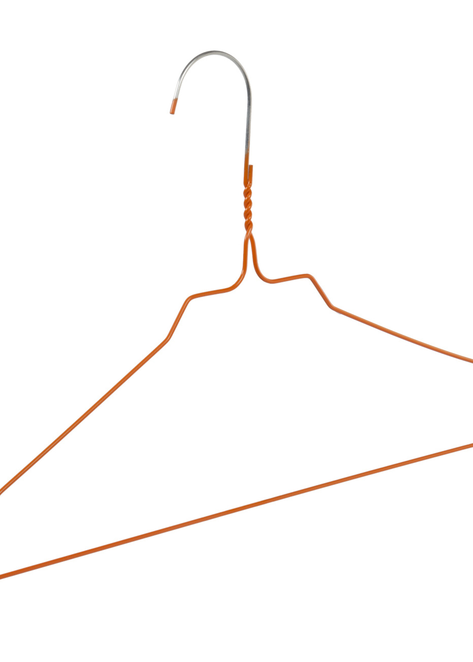 Draadhanger - Stomerijhanger - Volwassenen - 404-24 - 100 Stuks - metaal - Oranje - Rokinkepingen - 41 cm - Ø 2,4 mm - Kledinghanger - Kleerhanger
