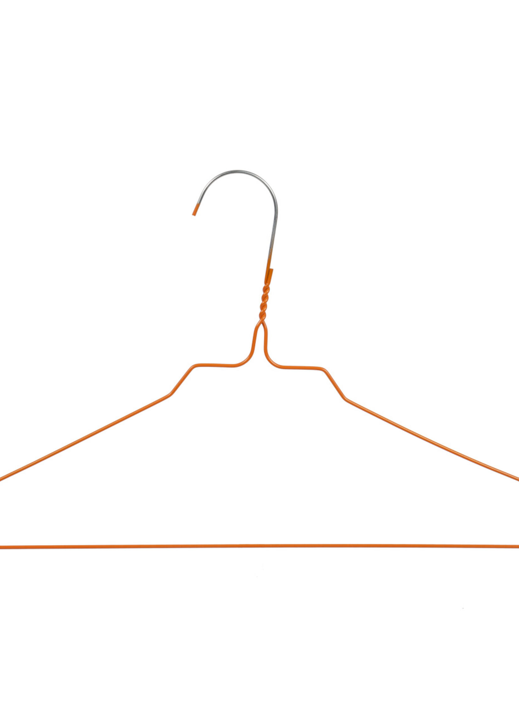 Draadhanger - Stomerijhanger - Volwassenen - 404-24 - 100 Stuks - metaal - Oranje - Rokinkepingen - 41 cm - Ø 2,4 mm - Kledinghanger - Kleerhanger