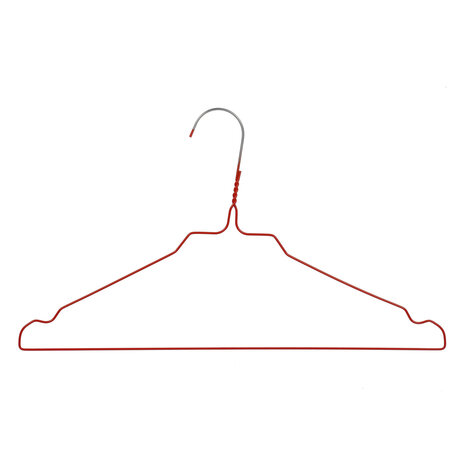 Draadhanger - Stomerijhanger - Volwassenen - 404-24 - 25 Stuks - metaal - Rood - Rokinkepingen - 41 cm - Ø 2,4 mm - Kledinghanger - Kleerhanger Draadhanger - Stomerijhanger - Volwassenen - 404-24 - 25 Stuks - metaal - Rood - Rokinkepingen - 41 cm - Ø 2,4 mm - Kledinghanger - Kleerhanger