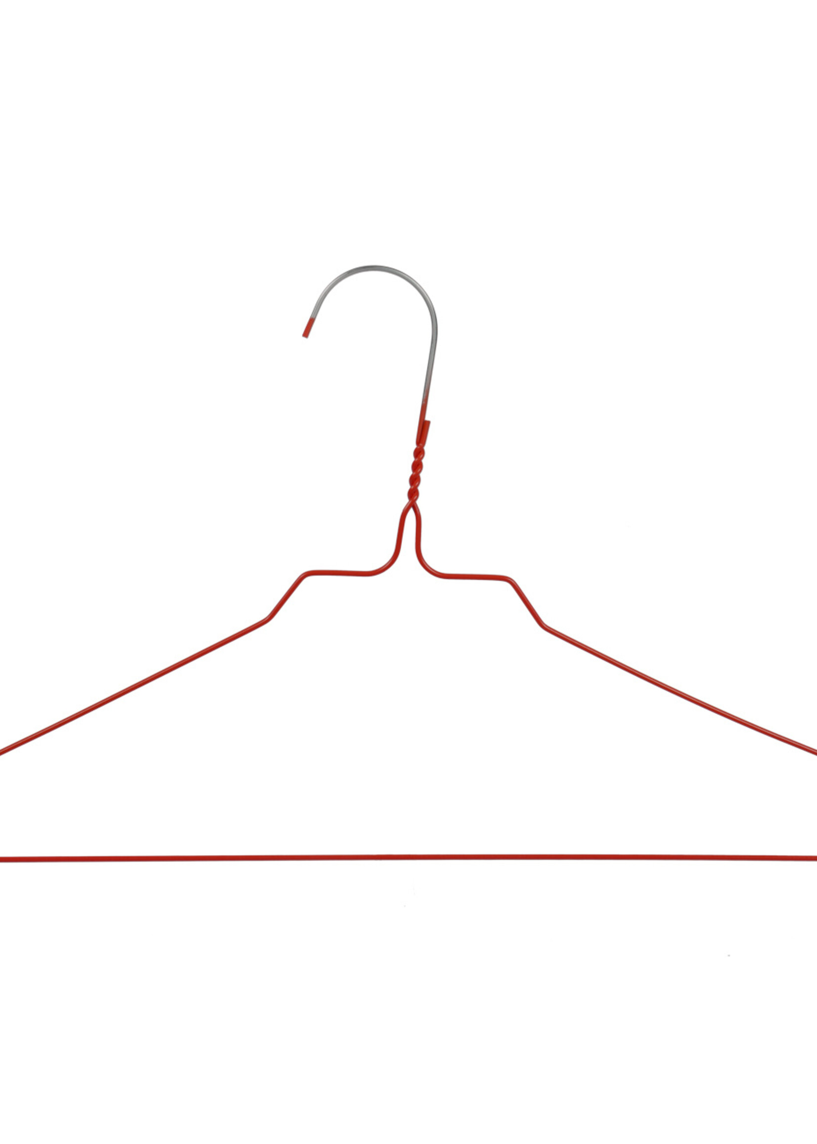 Draadhanger - Stomerijhanger - Volwassenen - 404-24 - 50 Stuks - metaal - Rood - Rokinkepingen - 41 cm - Ø 2,4 mm - Kledinghanger - Kleerhanger