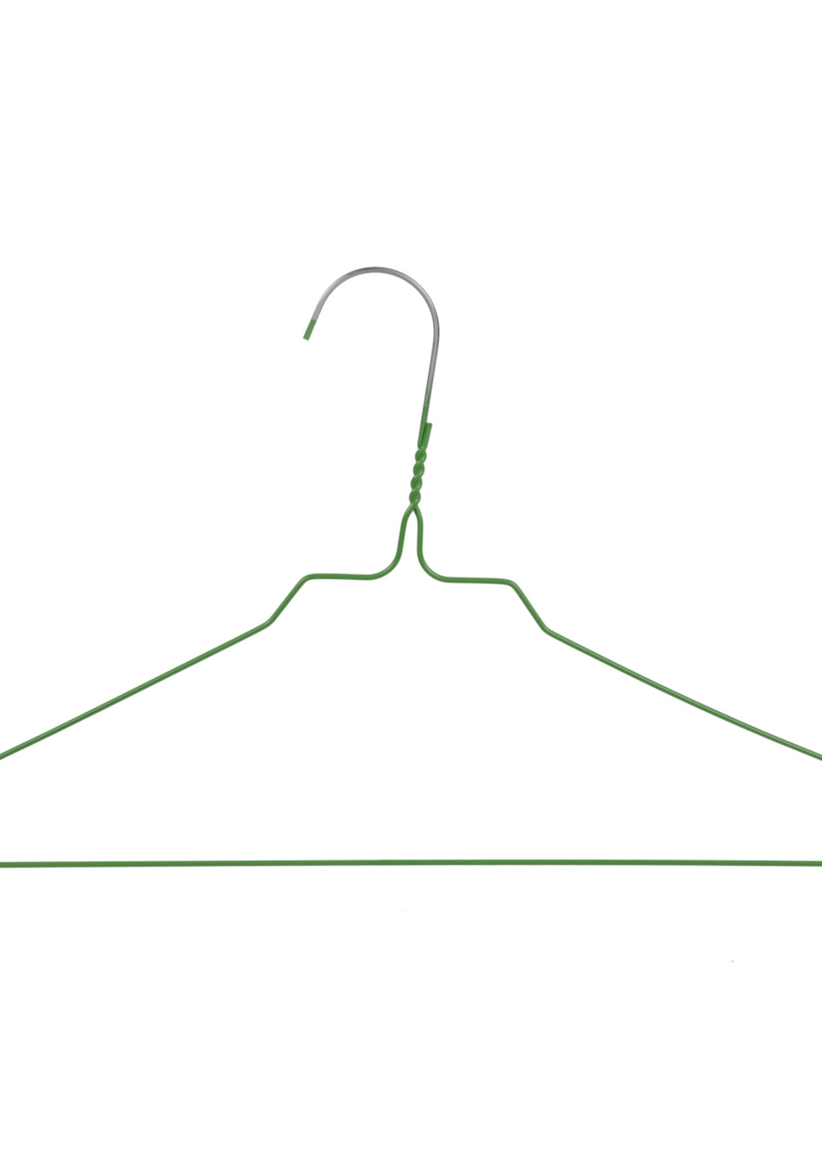 Draadhanger - Stomerijhanger - Volwassenen - 404-24 - 25 Stuks - metaal - Licht Groen - Rokinkepingen - 41 cm - Ø 2,4 mm - Kledinghanger - Kleerhanger