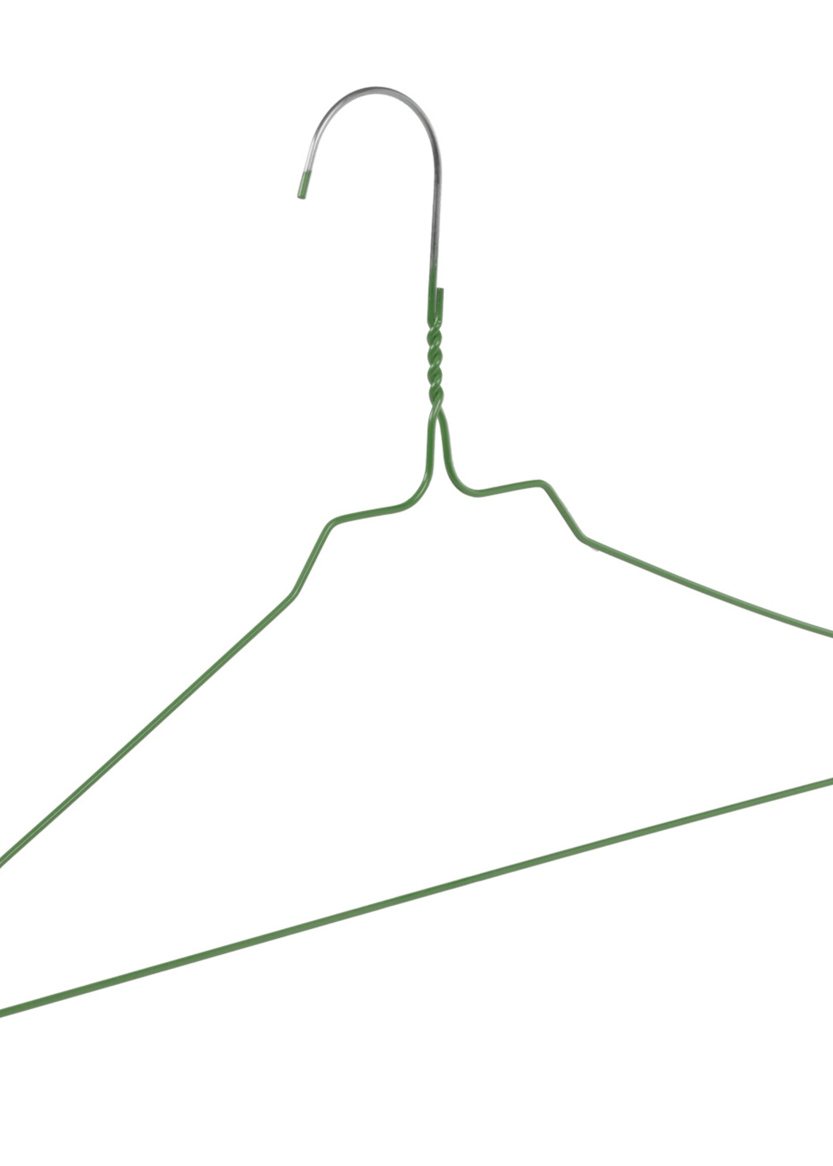Draadhanger - Stomerijhanger - Volwassenen - 404-24 - 50 Stuks - metaal - Licht Groen - Rokinkepingen - 41 cm - Ø 2,4 mm - Kledinghanger - Kleerhanger