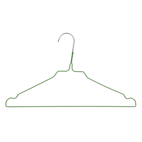 Draadhanger - Stomerijhanger - Volwassenen - 404-24 - 75 Stuks - metaal - Licht Groen - Rokinkepingen - 41 cm - Ø 2,4 mm - Kledinghanger - Kleerhanger Draadhanger - Stomerijhanger - Volwassenen - 404-24 - 75 Stuks - metaal - Licht Groen - Rokinkepingen - 41 cm - Ø 2,4 mm - Kledinghanger - Kleerhanger