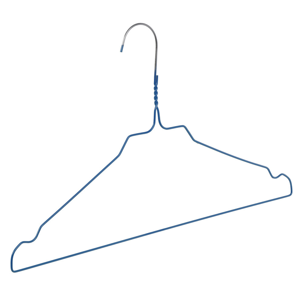 Draadhanger - Stomerijhanger - Volwassenen - 404-24 - 100 Stuks - metaal - Blauw - Rokinkepingen - 41 cm - Ø 2,4 mm - Kledinghanger - Kleerhanger Draadhanger - Stomerijhanger - Volwassenen - 404-24 - 100 Stuks - metaal - Blauw - Rokinkepingen - 41 cm - Ø 2,4 mm - Kledinghanger - Kleerhanger