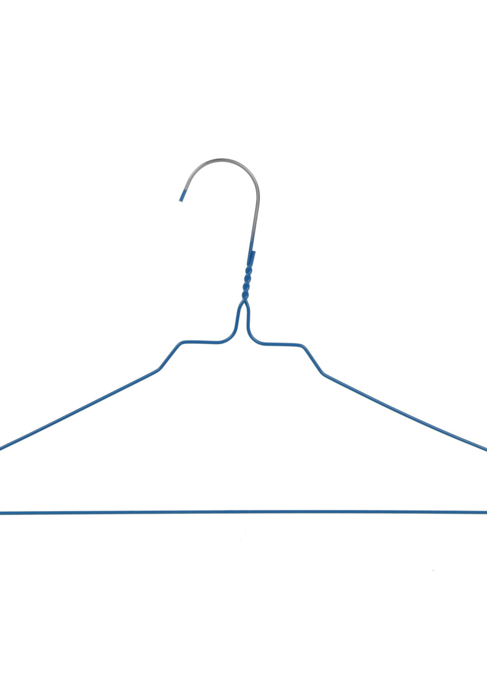 Draadhanger - Stomerijhanger - Volwassenen - 404-24 - 100 Stuks - metaal - Blauw - Rokinkepingen - 41 cm - Ø 2,4 mm - Kledinghanger - Kleerhanger