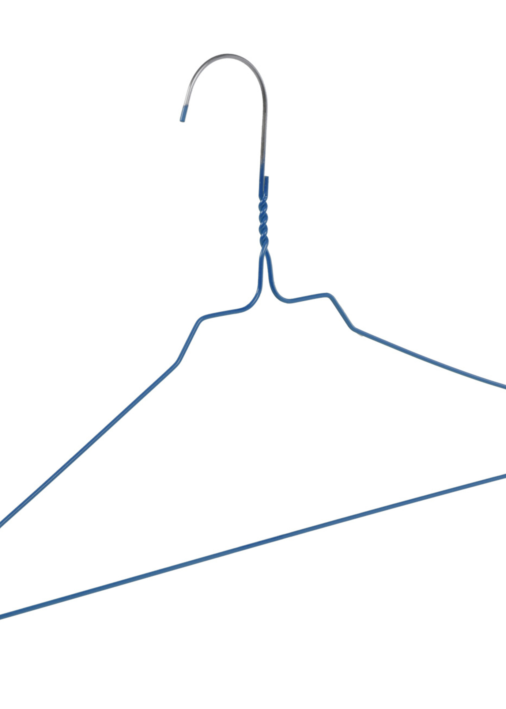 Draadhanger - Stomerijhanger - Volwassenen - 404-24 - 25 Stuks - metaal - Blauw - Rokinkepingen - 41 cm - Ø 2,4 mm - Kledinghanger - Kleerhanger
