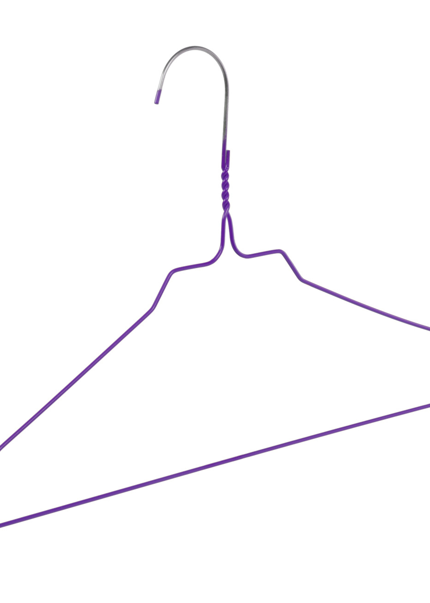 Draadhanger - Stomerijhanger - Volwassenen - 404-24 - 25 Stuks - metaal - Paars - Rokinkepingen - 41 cm - Ø 2,4 mm - Kledinghanger - Kleerhanger