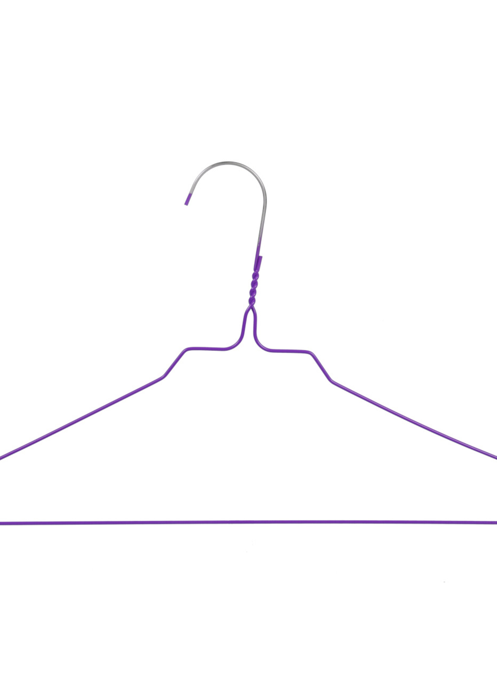 Draadhanger - Stomerijhanger - Volwassenen - 404-24 - 75 Stuks - metaal - Paars - Rokinkepingen - 41 cm - Ø 2,4 mm - Kledinghanger - Kleerhanger