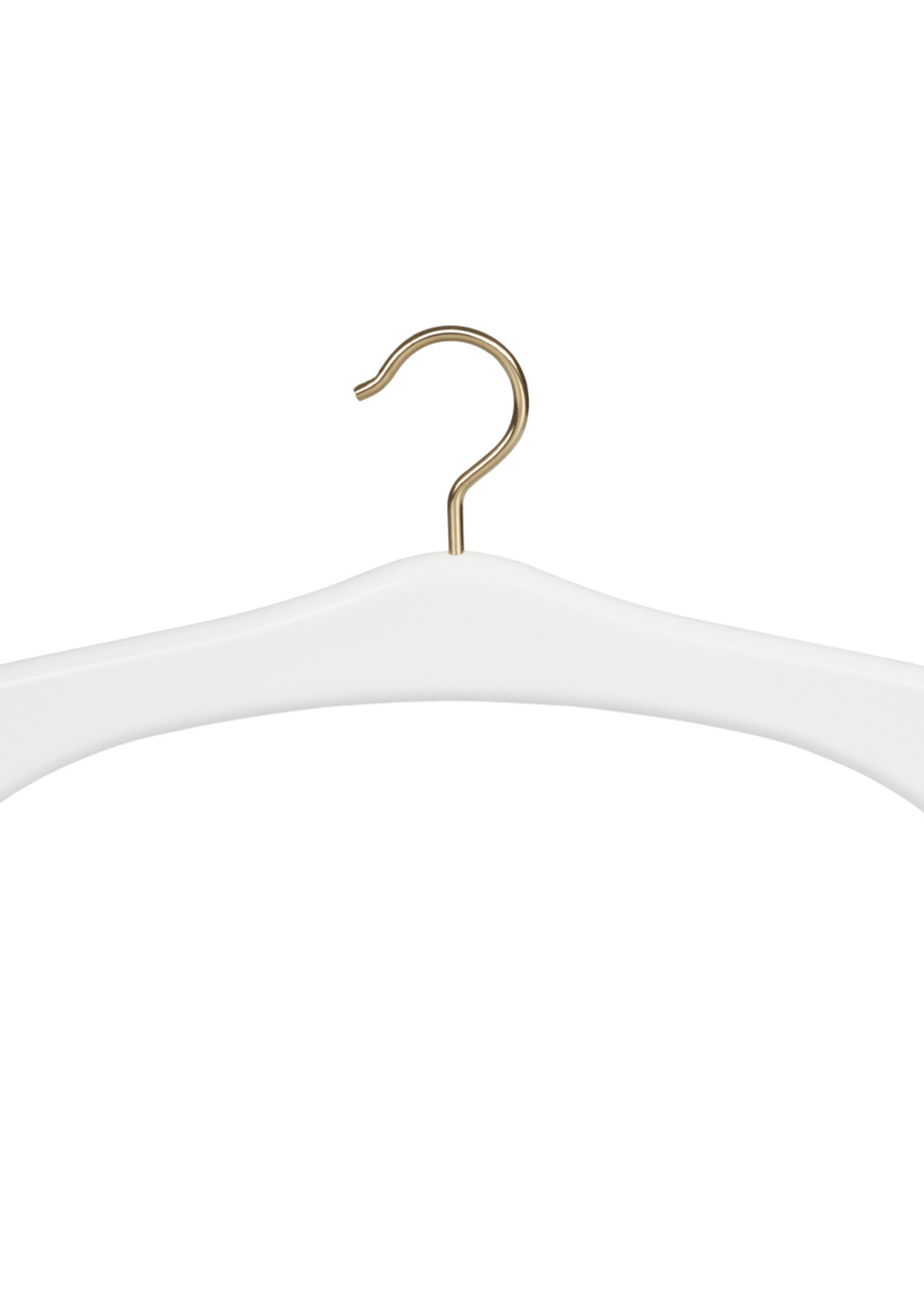 Garderobehanger - Jassenhanger - 506-52 - 8 Stuks - Wit - Gelakt - Beukenhout - Messinghaak - 45 cm - Kledinghanger - Kleerhanger
