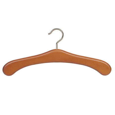 Garderobehanger - Jassenhanger - 506-52 - 10 Stuks - Bruin - Kersen Gebeitst - Beukenhout - Messinghaak - 45 cm - Kledinghanger - Kleerhanger