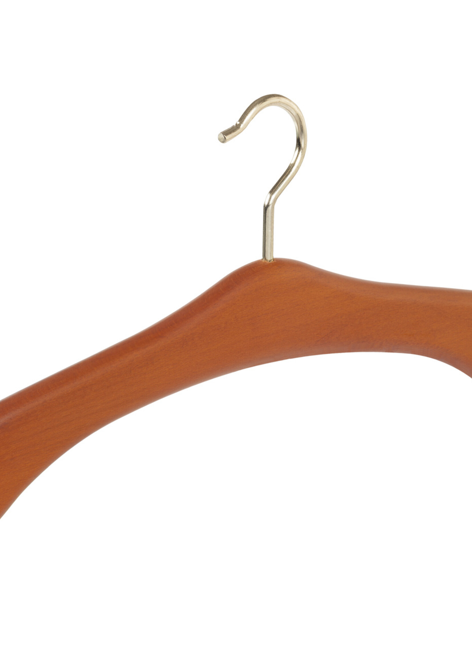 Garderobehanger - Jassenhanger - 506-52 - 20 Stuks - Bruin - Kersen Gebeitst - Beukenhout - Messinghaak - 45 cm - Kledinghanger - Kleerhanger