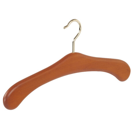 Garderobehanger - Jassenhanger - 506-52 - 6 Stuks - Bruin - Kersen Gebeitst - Beukenhout - Messinghaak - 45 cm - Kledinghanger - Kleerhanger