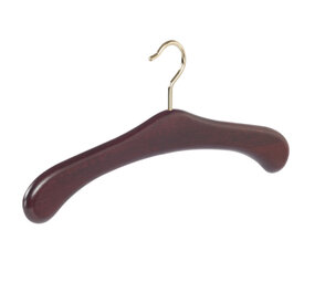 Garderobehanger - Jassenhanger - 506-52 - 10 Stuks - Bruin - Mahonie Gebeitst - Beukenhout - Messinghaak - 45 cm - Kledinghanger - Kleerhanger