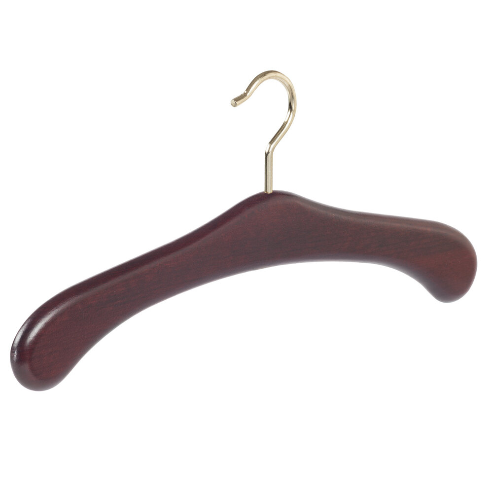 Garderobehanger - Jassenhanger - 506-52 - 24 Stuks - Bruin - Mahonie Gebeitst - Beukenhout - Messinghaak - 45 cm - Kledinghanger - Kleerhanger