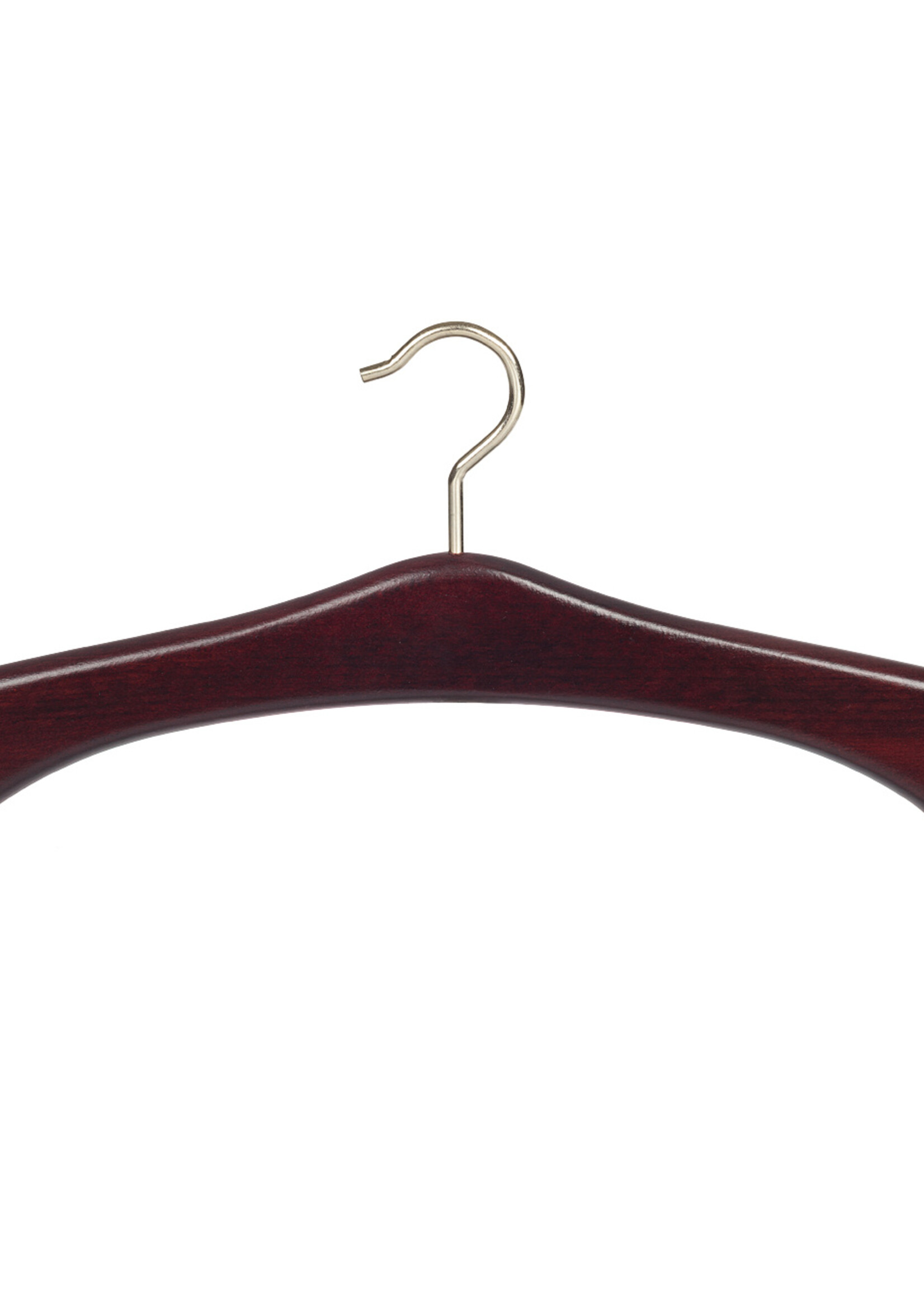 Garderobehanger - Jassenhanger - 506-52 - 8 Stuks - Bruin - Mahonie Gebeitst - Beukenhout - Messinghaak - 45 cm - Kledinghanger - Kleerhanger