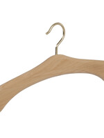 Garderobehanger - Jassenhanger - 506-52 - 10 Stuks - Bruin - Naturel Gelakt - Beukenhout - Messinghaak - 45 cm - Kledinghanger - Kleerhanger