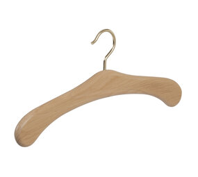 Garderobehanger - Jassenhanger - 506-52 - 20 Stuks - Bruin - Naturel Gelakt - Beukenhout - Messinghaak - 45 cm - Kledinghanger - Kleerhanger