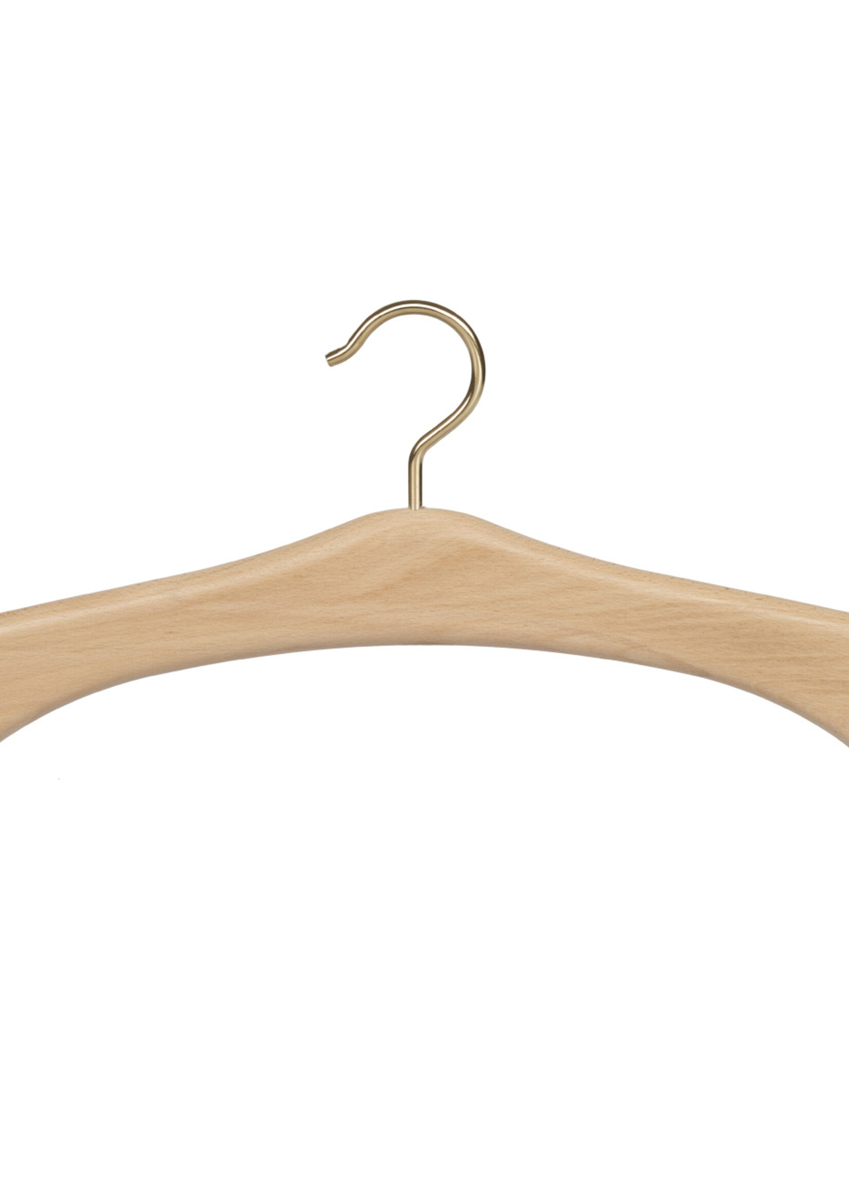 Garderobehanger - Jassenhanger - 506-52 - 20 Stuks - Bruin - Naturel Gelakt - Beukenhout - Messinghaak - 45 cm - Kledinghanger - Kleerhanger