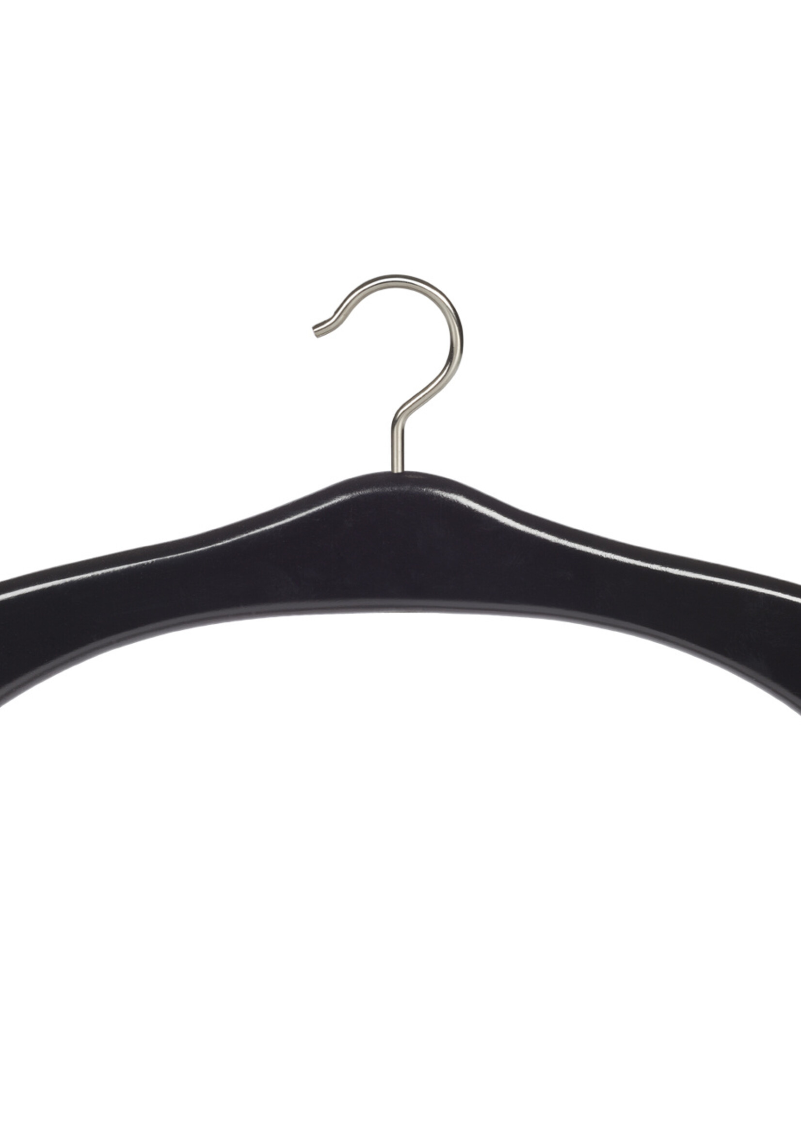 Garderobehanger - Jassenhanger - 506-58 - 12 Stuks - Zwart - Gelakt - Beukenhout - Chromehaak - 45 cm - Kledinghanger - Kleerhanger