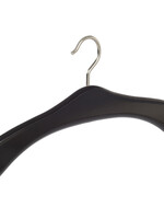 Garderobehanger - Jassenhanger - 506-58 - 6 Stuks - Zwart - Gelakt - Beukenhout - Chromehaak - 45 cm - Kledinghanger - Kleerhanger