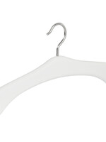 Garderobehanger - Jassenhanger - 506-58 - 24 Stuks - Wit - Gelakt - Beukenhout - Chromehaak - 45 cm - Kledinghanger - Kleerhanger