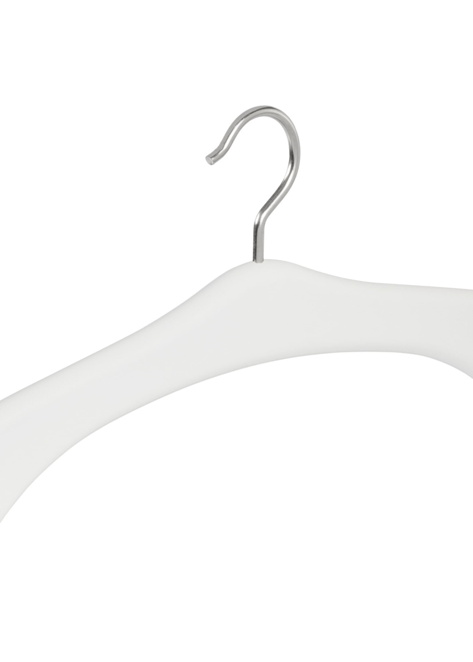 Garderobehanger - Jassenhanger - 506-58 - 24 Stuks - Wit - Gelakt - Beukenhout - Chromehaak - 45 cm - Kledinghanger - Kleerhanger