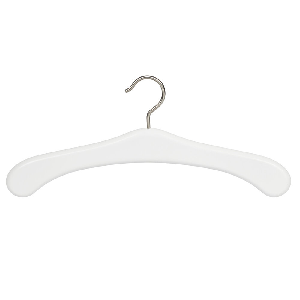 Garderobehanger - Jassenhanger - 506-58 - 6 Stuks - Wit - Gelakt - Beukenhout - Chromehaak - 45 cm - Kledinghanger - Kleerhanger Garderobehanger - Jassenhanger - 506-58 - 6 Stuks - Wit - Gelakt - Beukenhout - Chromehaak - 45 cm - Kledinghanger - Kleerhanger