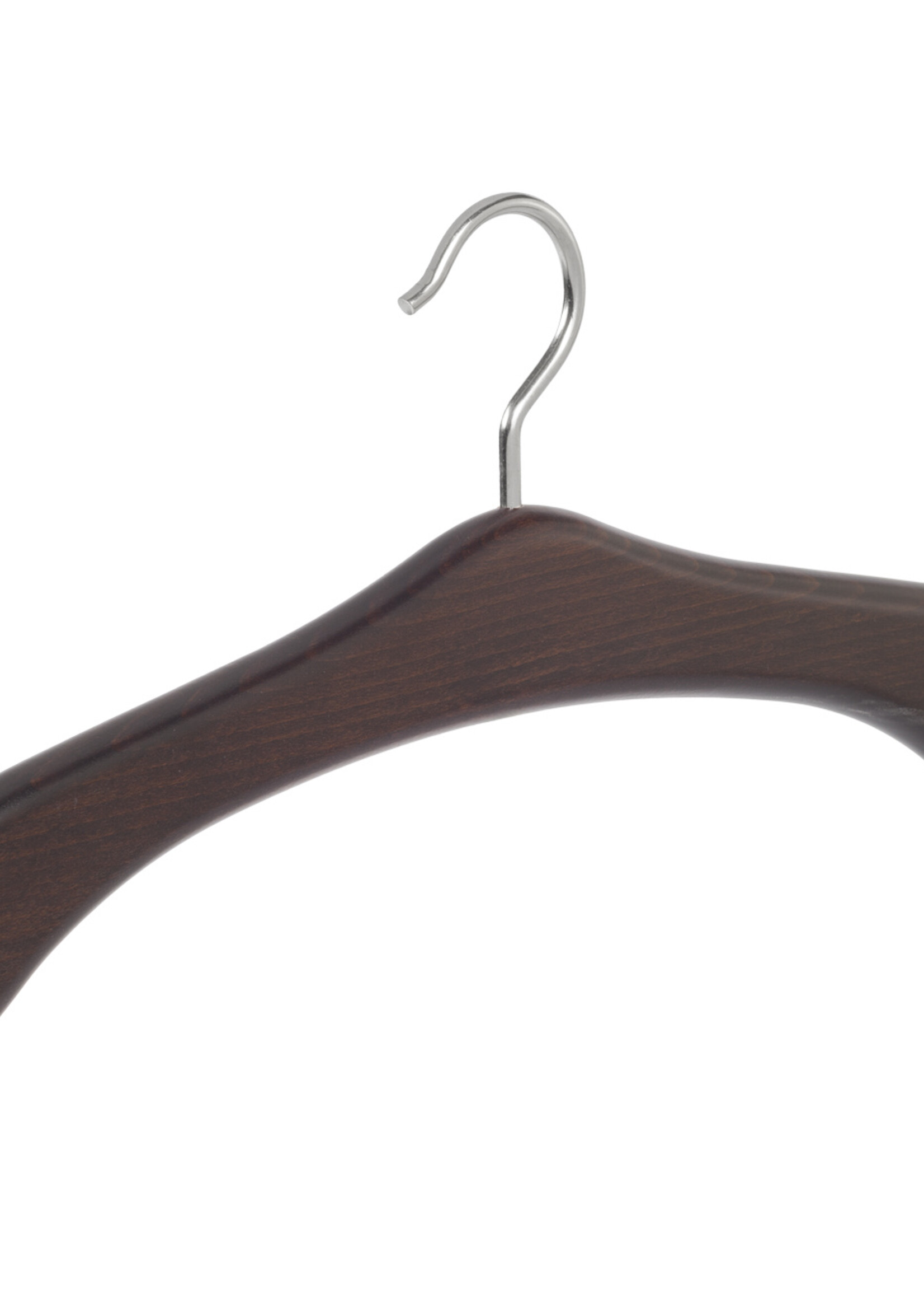Garderobehanger - Jassenhanger - 506-58 - 6 Stuks - Bruin - Wenge Gebeitst - Beukenhout - Chromehaak - 45 cm - Kledinghanger - Kleerhanger