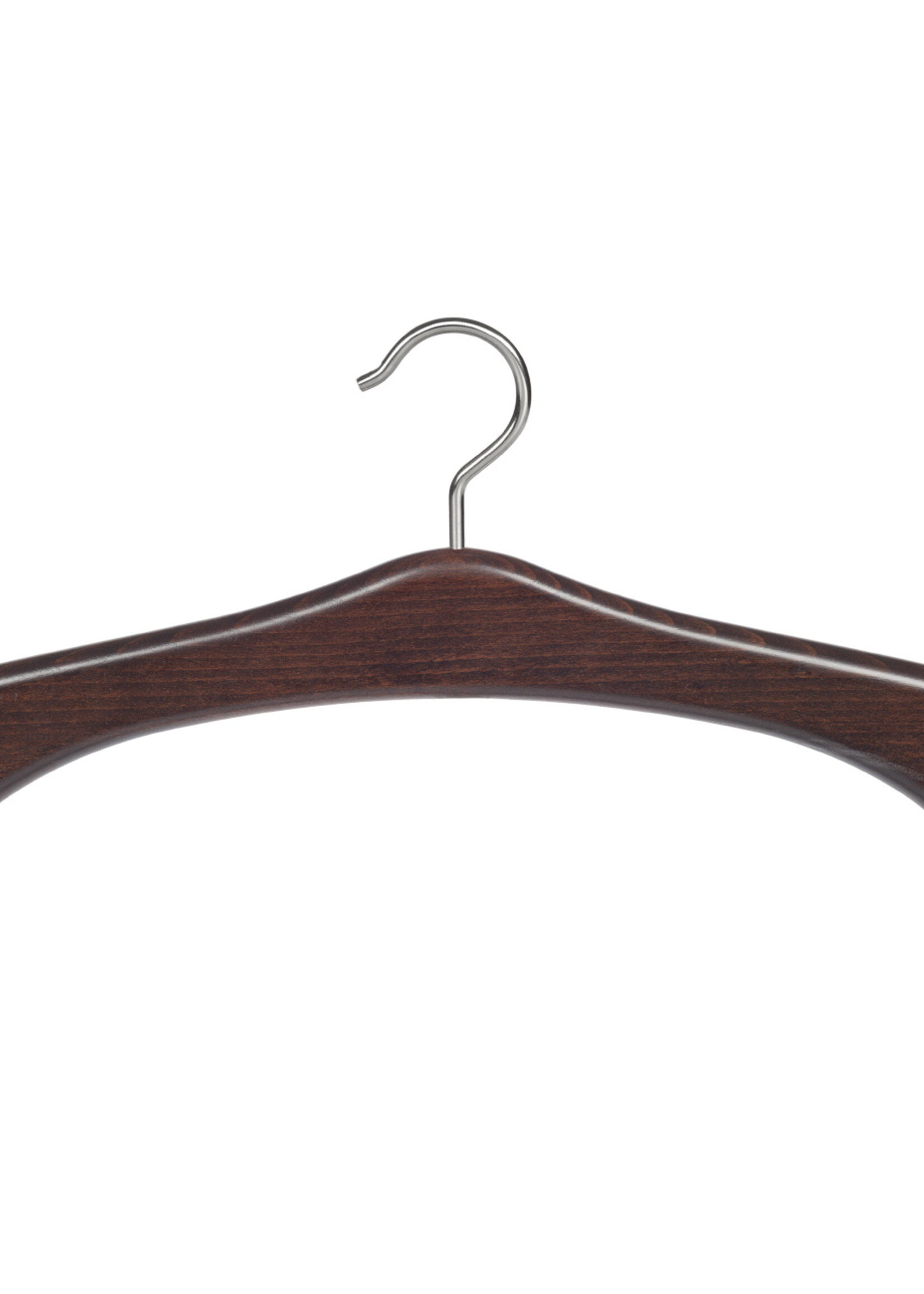 Garderobehanger - Jassenhanger - 506-58 - 8 Stuks - Bruin - Wenge Gebeitst - Beukenhout - Chromehaak - 45 cm - Kledinghanger - Kleerhanger