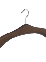 Garderobehanger - Jassenhanger - 506-58 - 10 Stuks - Bruin - Walnoten Gebeitst - Beukenhout - Chromehaak - 45 cm - Kledinghanger - Kleerhanger