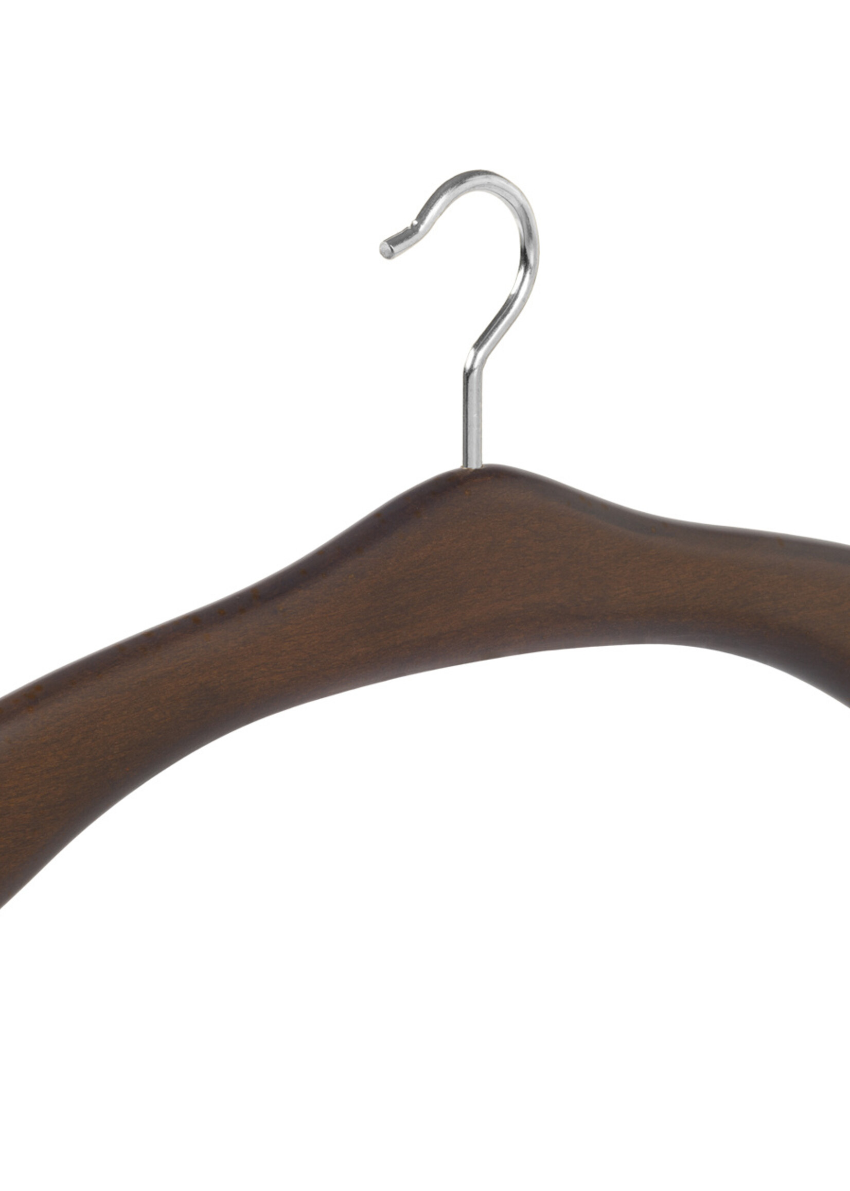 Garderobehanger - Jassenhanger - 506-58 - 20 Stuks - Bruin - Walnoten Gebeitst - Beukenhout - Chromehaak - 45 cm - Kledinghanger - Kleerhanger