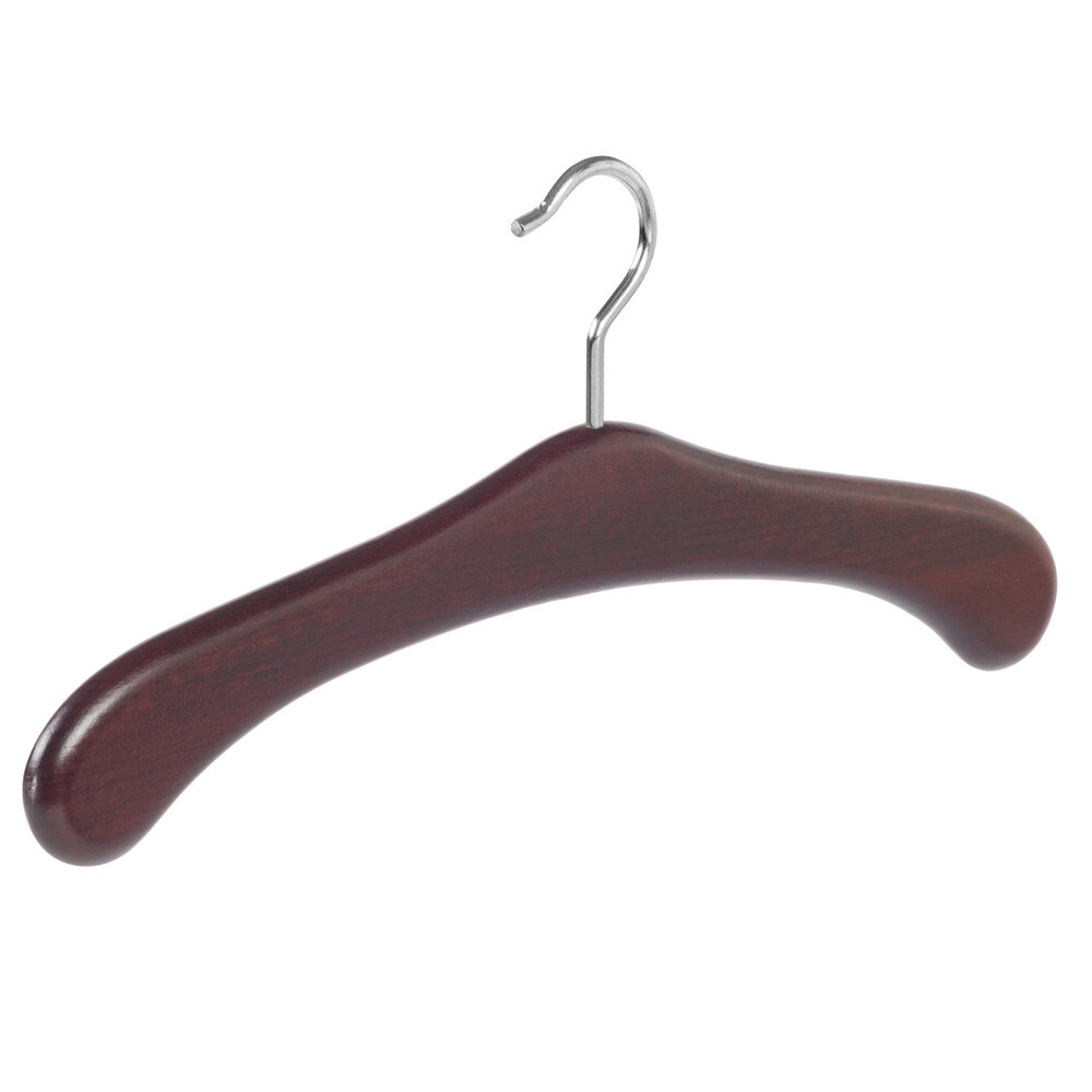 Garderobehanger - Jassenhanger - 506-58 - 10 Stuks - Bruin - Mahonie Gebeitst - Beukenhout - Chromehaak - 45 cm - Kledinghanger - Kleerhanger