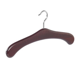 Garderobehanger - Jassenhanger - 506-58 - 10 Stuks - Bruin - Mahonie Gebeitst - Beukenhout - Chromehaak - 45 cm - Kledinghanger - Kleerhanger