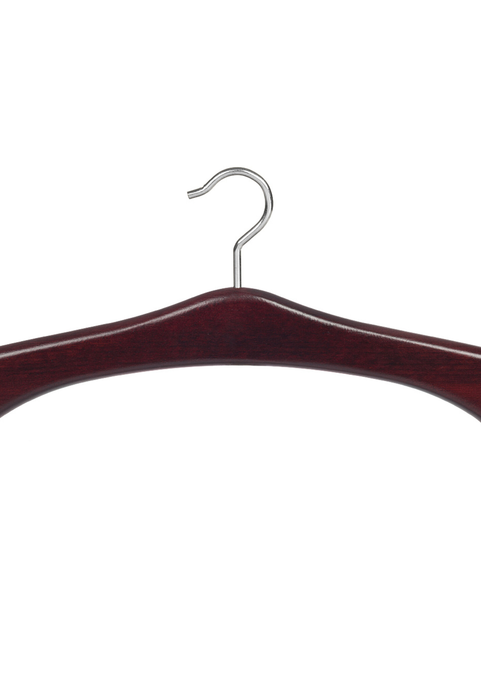 Garderobehanger - Jassenhanger - 506-58 - 24 Stuks - Bruin - Mahonie Gebeitst - Beukenhout - Chromehaak - 45 cm - Kledinghanger - Kleerhanger