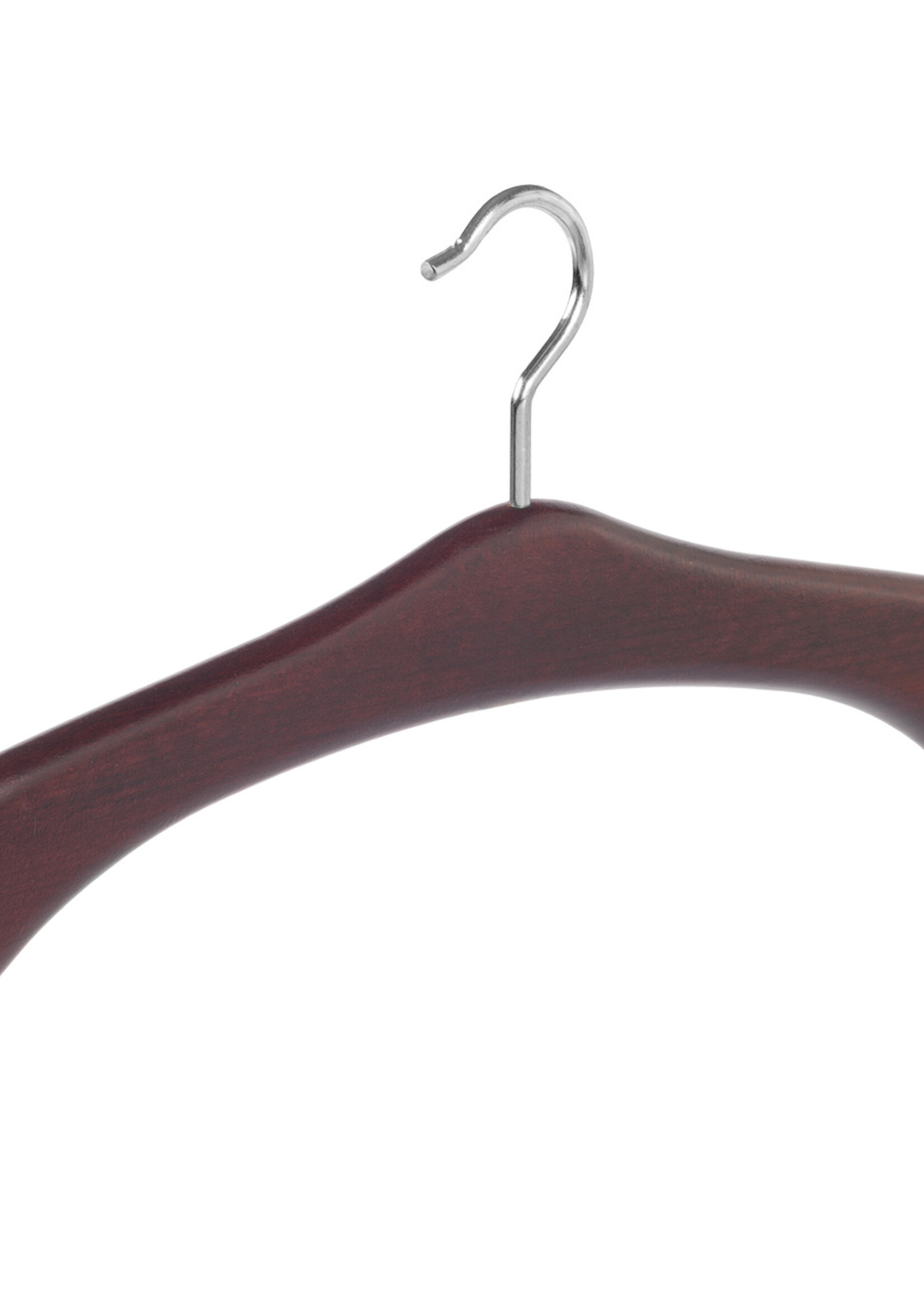 Garderobehanger - Jassenhanger - 506-58 - 6 Stuks - Bruin - Mahonie Gebeitst - Beukenhout - Chromehaak - 45 cm - Kledinghanger - Kleerhanger