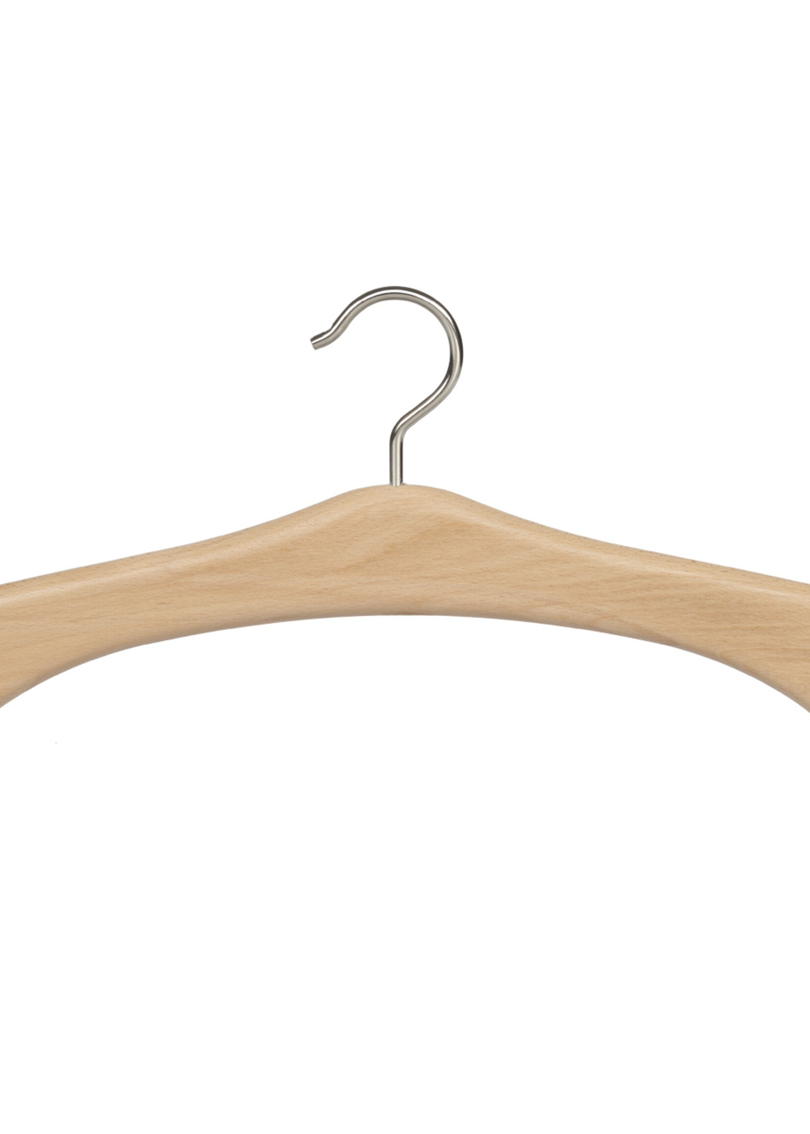 Garderobehanger - Jassenhanger - 506-58 - 20 Stuks - Bruin - Naturel Gelakt - Beukenhout - Chromehaak - 45 cm - Kledinghanger - Kleerhanger