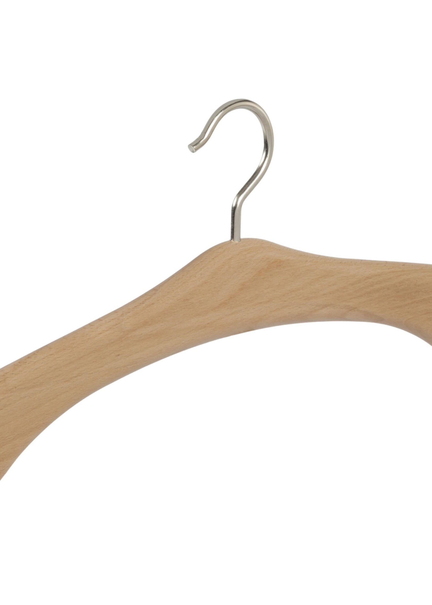 Garderobehanger - Jassenhanger - 506-58 - 8 Stuks - Bruin - Naturel Gelakt - Beukenhout - Chromehaak - 45 cm - Kledinghanger - Kleerhanger