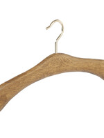 Garderobehanger - Jassenhanger - 506ED-52 - 10 Stuks - Bruin - Donker Gebeitst - Eikenhout - Messinghaak - 45 cm - Kledinghanger - Kleerhanger