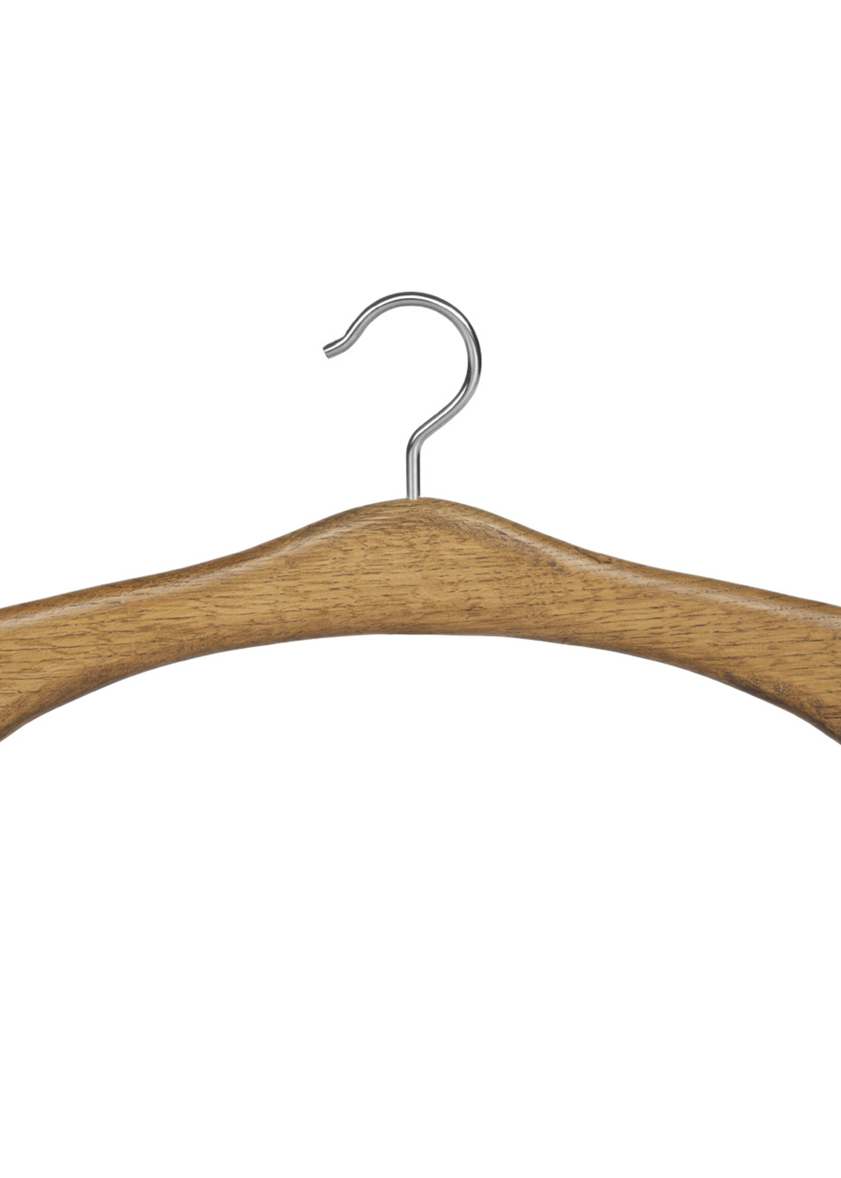 Garderobehanger - Jassenhanger - 506ED-58 - 20 Stuks - Bruin - Donker Gebeitst - Eikenhout - Chromehaak - 45 cm - Kledinghanger - Kleerhanger
