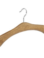 Garderobehanger - Jassenhanger - 506ED-58 - 6 Stuks - Bruin - Donker Gebeitst - Eikenhout - Chromehaak - 45 cm - Kledinghanger - Kleerhanger