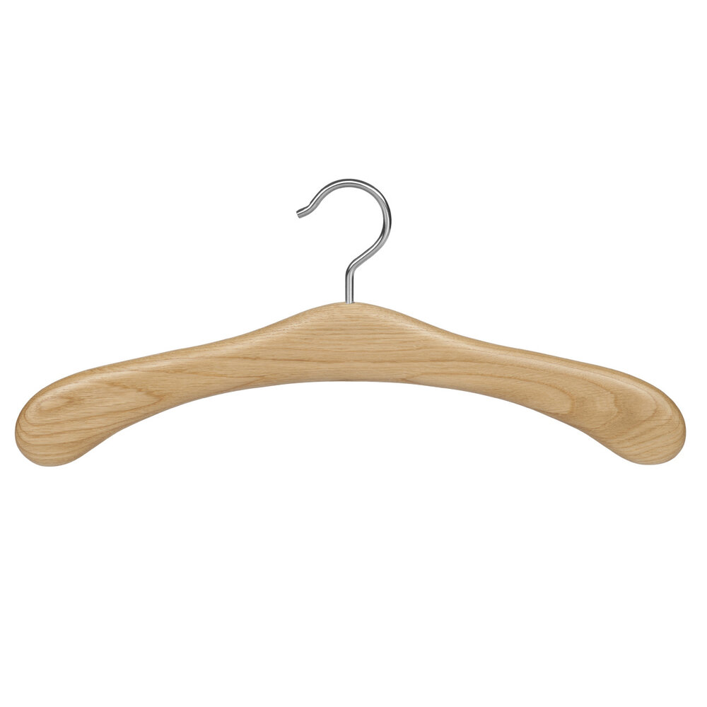 Garderobehanger - Jassenhanger - 506EH-58 - 6 Stuks - Bruin - Naturel Gelakt - Eikenhout - Chromehaak - 45 cm - Kledinghanger - Kleerhanger Garderobehanger - Jassenhanger - 506EH-58 - 6 Stuks - Bruin - Naturel Gelakt - Eikenhout - Chromehaak - 45 cm - Kledinghanger - Kleerhanger