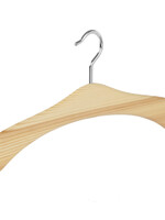Garderobehanger - Jassenhanger - 506K-58 - 24 Stuks - Bruin - Naturel Gelakt - Grenenhout - Chromehaak - 45 cm - Kledinghanger - Kleerhanger